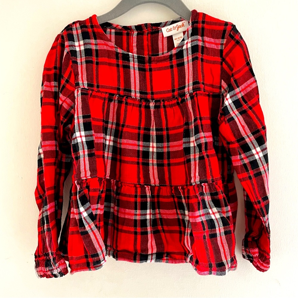 Cat & Jack Red Plaid Top